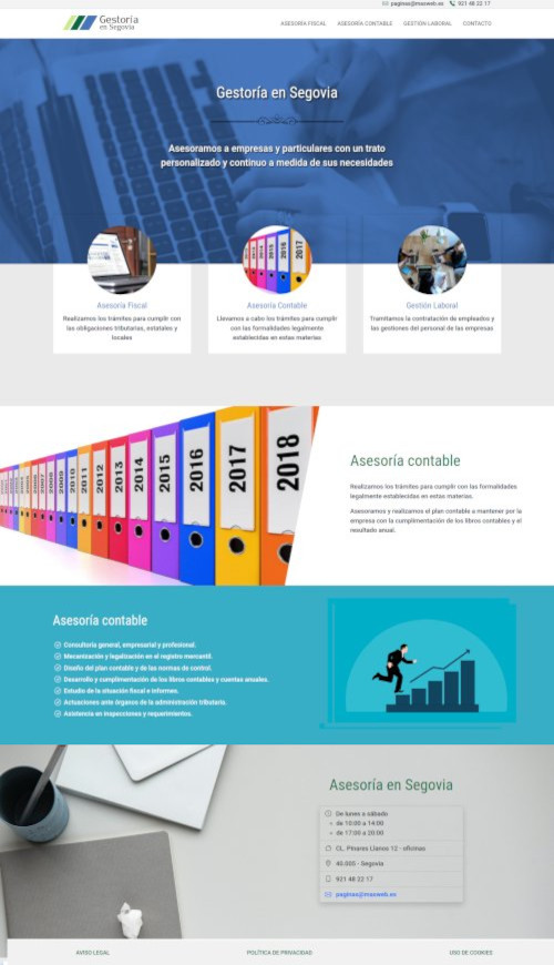 Ejemplo de página web para despachos de arquitectos, administradores, gestorías, y abogados